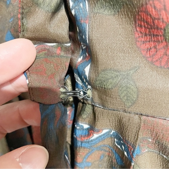 Alex Colman Vintage Brown Medium A Line 50s 60s Button Front Day Dress MIDI - Picture 7 of 10